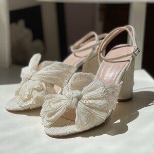 Loeffler Randall Camellia Pearl Broderie Bow Heel - New In Box